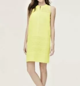 Ann Taylor YELLOW Loft Eyelet Club Dress Tunic Sleeveless NWOT Size 4 - Picture 1 of 12