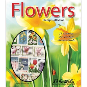 H.E. Harris & Co. Paquete de colección de estampillas de flores de EE. UU. (14 quilates) - Imagen 1 de 1