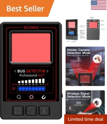 Hidden Camera Detector Professional RF Bug Detector Anti Spy Finder GPS Tracker - Image 1 of 4