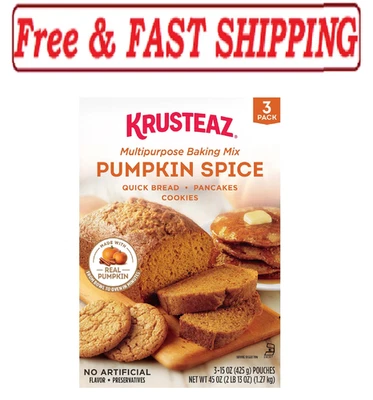 Mezcla para hornear especias calabaza Krusteaz, 15 oz., paquete de 3 Foto 1 de 4