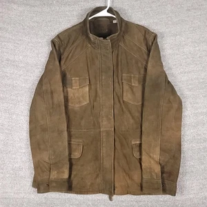 Chaqueta Orvis Para Hombre XL Marrón Cuero Gamuza Cremallera Completa Caza Exterior Bolsillos Forrada - Imagen 1 de 15