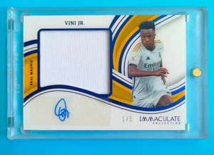 2023-24 Immaculate Real Madrid Vinicius Junior Patch 1/5 Auto 1/1 - Picture 1 of 2