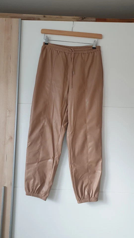 Cognacfarbene Lederimitat Hose in Chinooptik Gr.L - Bild 1 von 1