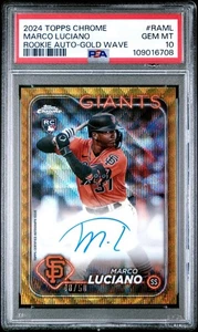 2024 Topps Chrome Marco Luciano RC Gold Wave AUTO /50 PSA 10!!! Giants - Picture 1 of 2