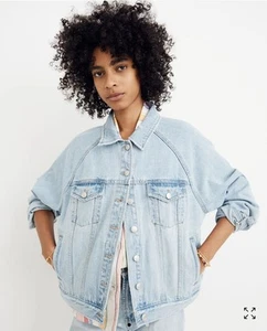 Madewell 4x The Raglan Oversized Jeansjacke in Bristol Wash - Bild 1 von 6