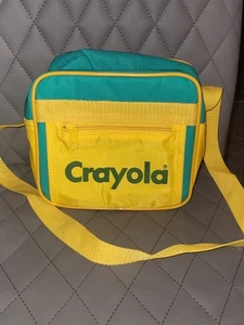 Vintage Crayola Buntstifte gelb Umhängetasche Kuriertasche Schule Mittagessen Tasche 90er? - Bild 1 von 6
