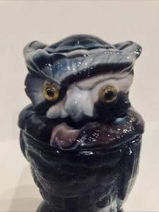 🦉 VINTAGE IMPERIAL GLASS 1960S PURPLE SLAG BIRD OWL CANDY DISH & LID 🦉 - Picture 1 of 4