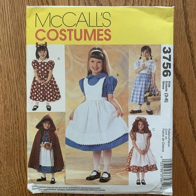 UNCUT McCalls 3756 Sewing Pattern Child 3-8 Classic Storybook Costume Pinafore - Image 1 of 3