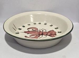 Vintage handgeworfen Studio Kunst Keramik Schüssel Kuchenform Hummer signiert Ken Follette 10" - Bild 1 von 5