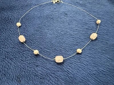 Collar Silpada Plata de Ley Perla Rosa y Cuarzo Rosa, 15 pulgadas de Largo Foto 1 de 4