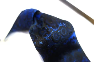 VIV  Silk Blend Tie Necktie Royal Blue Black Metallic Raised Texture Art Wedding - Picture 1 of 3