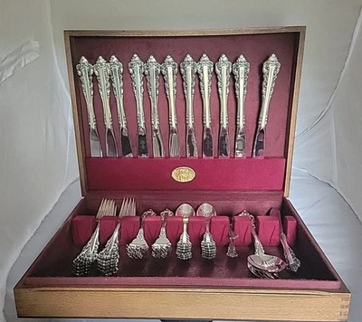 53 Piezas Años 70 Vintage GORHAM Plata Esterlina MEDICI NUEVO Cubiertos Servicio Para 12 Foto 1 de 4