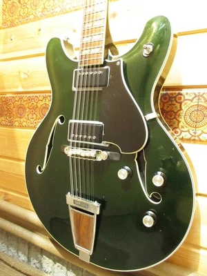 YAMAHA SA-20 corpo acero usato 12 corde finitura verde trasparente con custod... - Immagine 1 di 4