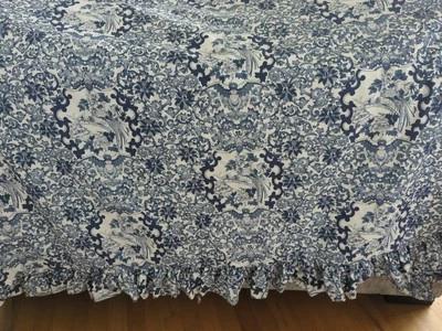 Ralph Lauren FULL QUEEN DUVET Tamarind Bird Porcelain Blue Chinoiserie Ruffle - Image 1 of 4