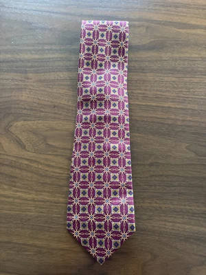 Gravata masculina vermelha, dourada, preta Eagles Wings seda 58" x 4,00" - Imagem 1 de 2