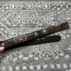Nocona Belt Co Childs Western Conch Whipstitch Leather Belt Size 20 NO BUCKLE - Picture 1 of 8