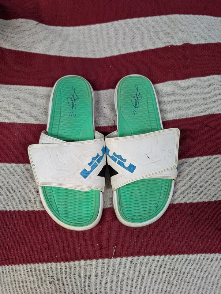 Nike Air Max Lebron Slide 3 Elite Masculino Tamanho 13 Branco/Azul Marinho Slides - Imagem 1 de 4