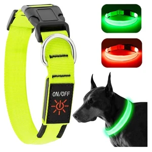 Leuchtendes Hundehalsband Nylon  USB wiederaufladbar für mittelgroße Hunde - Bild 1 von 12
