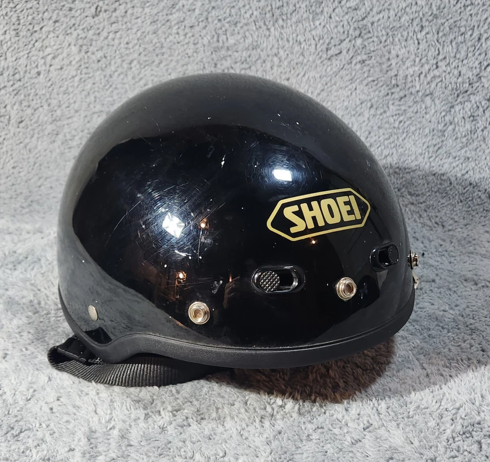 Shoei DOT Half Helmet Black XL 61-62cm Vintage Style Motorcycle Helmet - Image 1 of 4