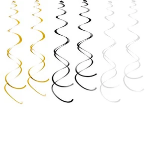 Hanging Swirls Party Streamer Spiral Decorations for Ceiling 30pcs Black Whit... - Picture 1 of 2