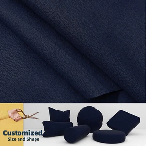 Pb014 Cushion Cover*Dark Navy Blue*Faux Leather synthetic Litchi Skin Sofa Seat - Picture 1 of 55