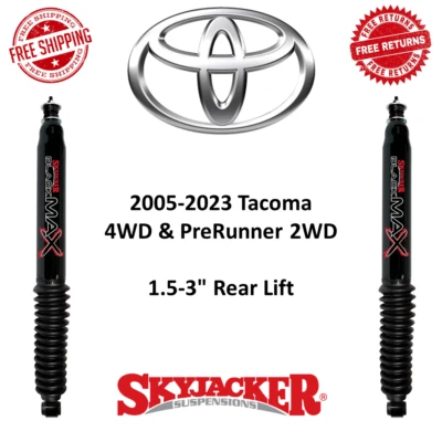 Skyjacker Black MAX Shock Absorber Pair 1.5-3" Rear Lift For 05-23 Tacoma 4WD - Image 1 of 4