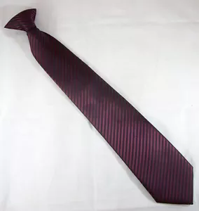 Corbata con clip a rayas borgoña y negras 20"" de largo x 3,75"" de ancho (E503) - Imagen 1 de 3