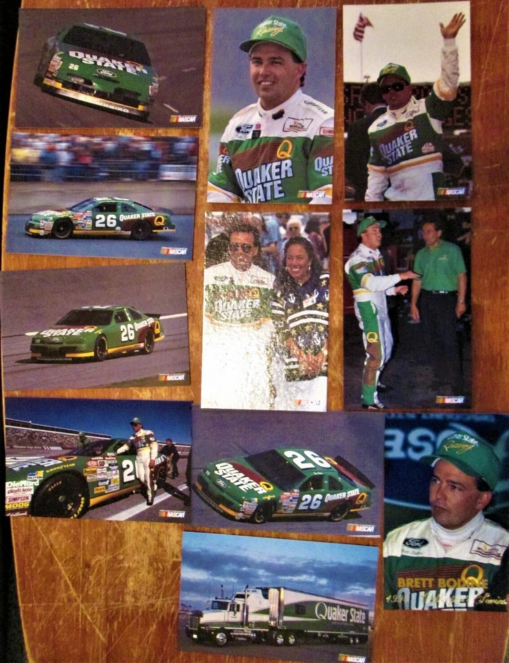 NASCAR: 1994 BRETT  BODINE QUAKER STATE 11 POSTCARD SET Foto 1 de 1