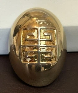 VTG Givenchy Rare 4G Logo Oval Clip *Single* Earring Gold Tone Couture 80s - Picture 1 of 7