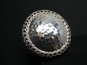 John Hardy Large Round 34mm Hammered Dome Cable Woven Cocktail Ring Size 7 - Picture 1 of 8
