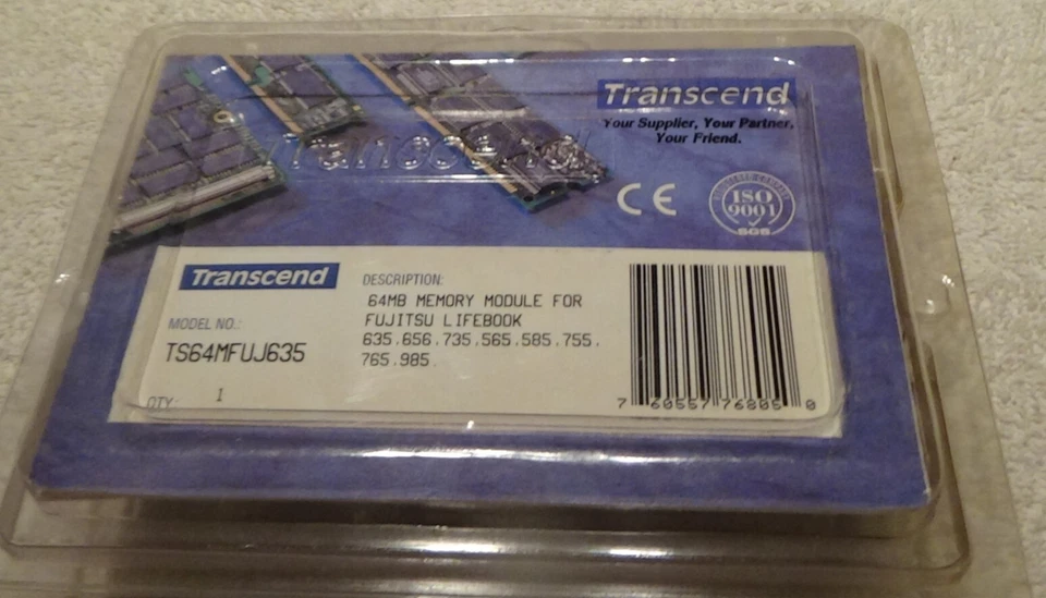 Módulo de memoria Transcend 64 MB MOD.N TS64MFUJ635 FUJISTU LIFE BOOK Foto 1 de 4