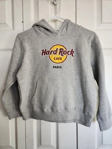 Hard Rock Cafe Hoodie Paris Youth Large Gray Sweatshirt Soft Fleece Lining - Picture 1 of 12