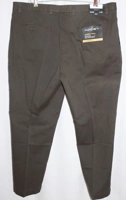 NUEVO CON ETIQUETAS A[X]IST Pantalón de sarga de lujo para hombre talla 42x30 marrón calce recto Foto 1 de 4