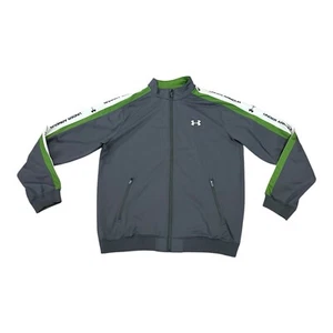 Under Armour Zip Jacket Men Large Loose Fit Gray Green White Athletic  - Picture 1 of 11