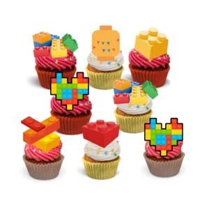 24x Toppers para cupcakes de ladrillo de construcción - Imagen 1 de 1