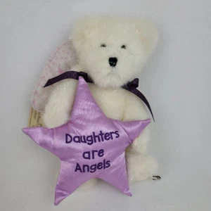 Boyds Daughters Are Angels weißer Plüschbär Angie B Loved lila Stern 6 Zoll neu - Bild 1 von 12