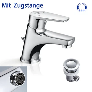 Waschtischarmatur Wasserhahn Einhebel Badarmaturen Messing mit Zugstange - Bild 1 von 11