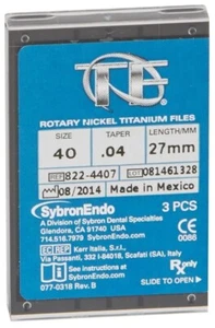 Kerr SybronEndo TF rotierende NiTi endodontische Feilen #40,04 konisch 27 mm 822-4407 3er-Pack - Bild 1 von 1