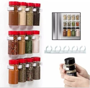 Kitchen Spice Rack Organizer-20 Gripper Clip Strip for Cabinet Door, Space Saver