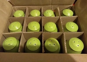 JOBLOT 12 METRO PEPPER POTS SHAKERS CERAMIC LIME GREEN NEW 7x9cm unboxed c pics - Picture 1 of 4