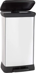 Curver 50L Silver Metal Effect Kitchen Pedal Bin - 70% Recycled Material - Picture 1 of 14
