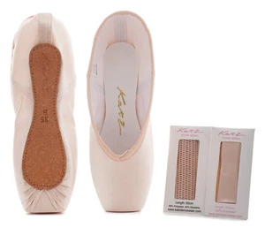 KATZ Pink Satin Professional Ballet Pointe Shoes Hard Shank Satin Toe Platform - Picture 1 of 3