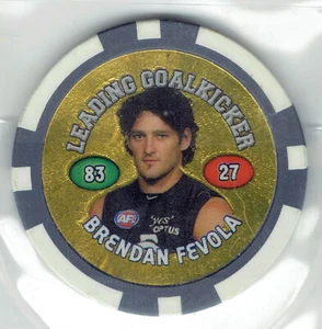 2008 AFL TOPPS GOLD POKER CHIPZ - (LEADING GOAL KICKER) Brendan FEVOLA (CARLTON) - Picture 1 of 1