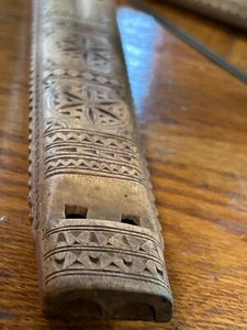 Vintage Wooden Kaval Balkan Double Flute Hand Carved Light Wood Wind Instruments - Picture 1 of 9