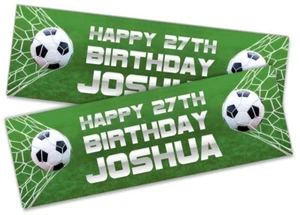 x2 Personalised Birthday Banner Football Design Kids Party Decoration 590 - Picture 1 of 5