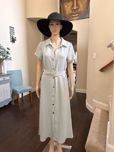 ZARA SIZE S, XXL WOMEN BELTED SHIRTDRESS MINT | 3035/522 NWT - Picture 1 of 18