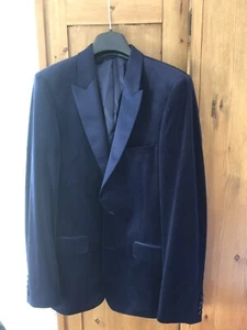 Asos Tuxedo Men’s Jacket Blue Velvet - Picture 1 of 3