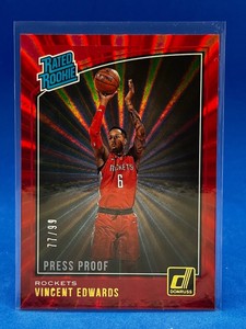 2018-19 Panini Donruss Optic Rated Red Prizm /99 Vincent Edwards #185 Rookie RC