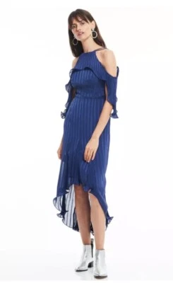 La Maison Talulah Empress Pleated Dress -  Size L / Aus 12 - EUC Navy Blue - image 1 of 4