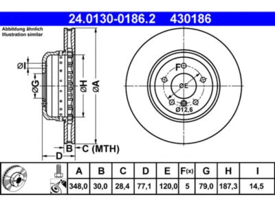 Rotor de freno delantero recubierto ATE 32848BVPR para BMW 645Ci 2004-2005 Foto 1 de 2